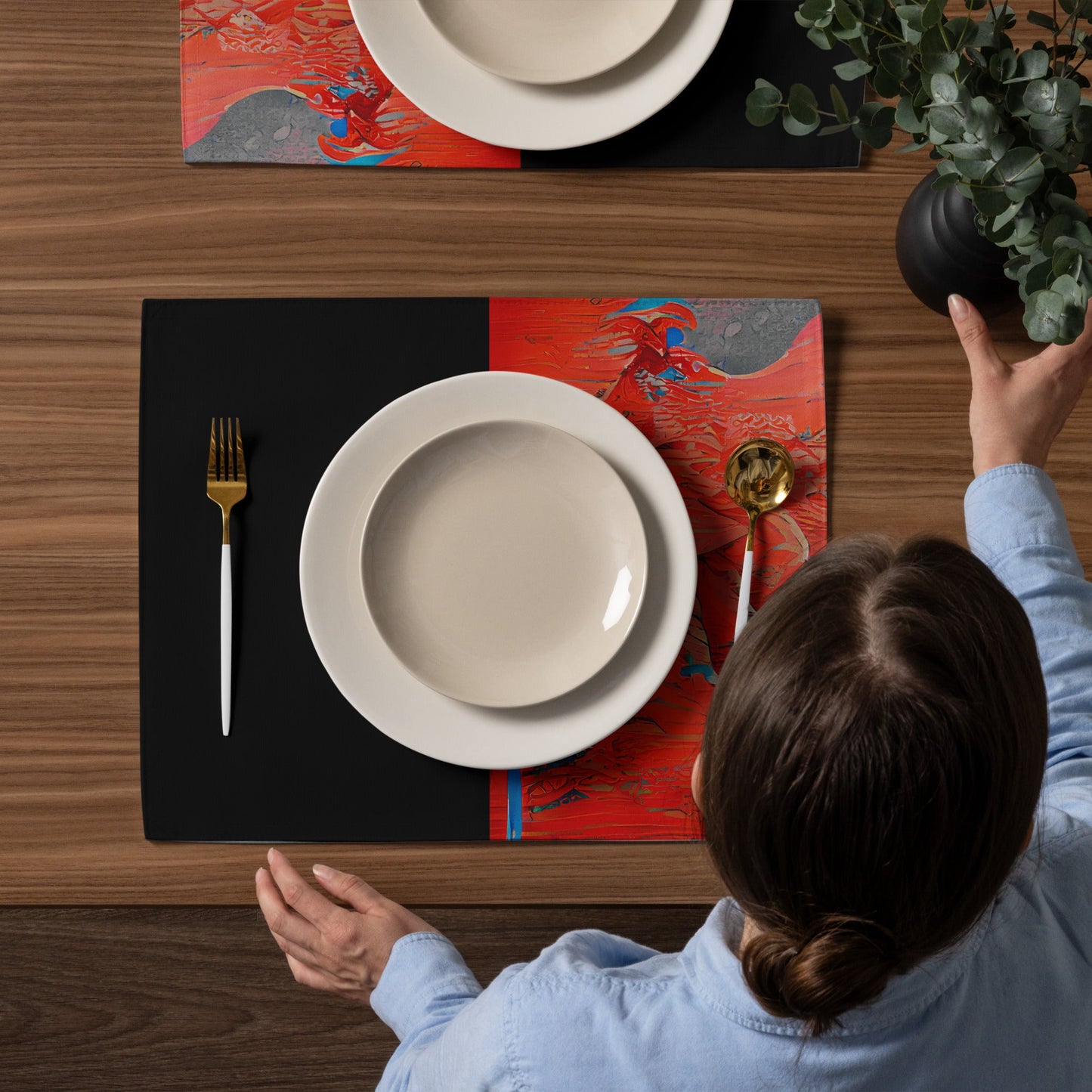 Half Black Half Hónghǎi - Placemat Set