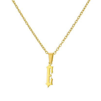 Funky A-Z Letter Pendant Necklace