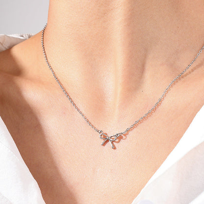 Sweet Light Luxury Bow Necklace for