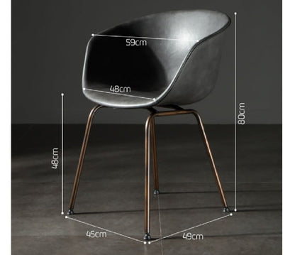 A Set of 2 Herron Dining Chairs, PU Leather
