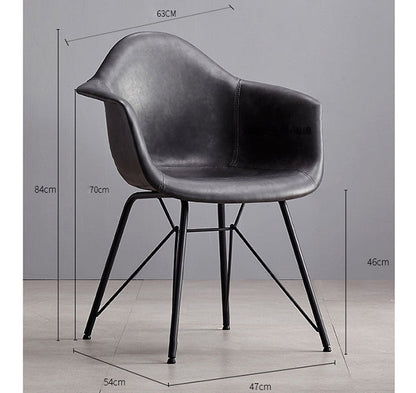 A Set of 2 Bobby Dining Chairs, Distressed Leather
