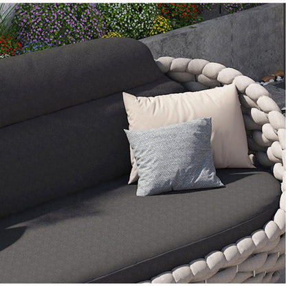 Marbella Textilene Rope Woven Outdoor Sofa Set with Water-Proof Covers, Grey