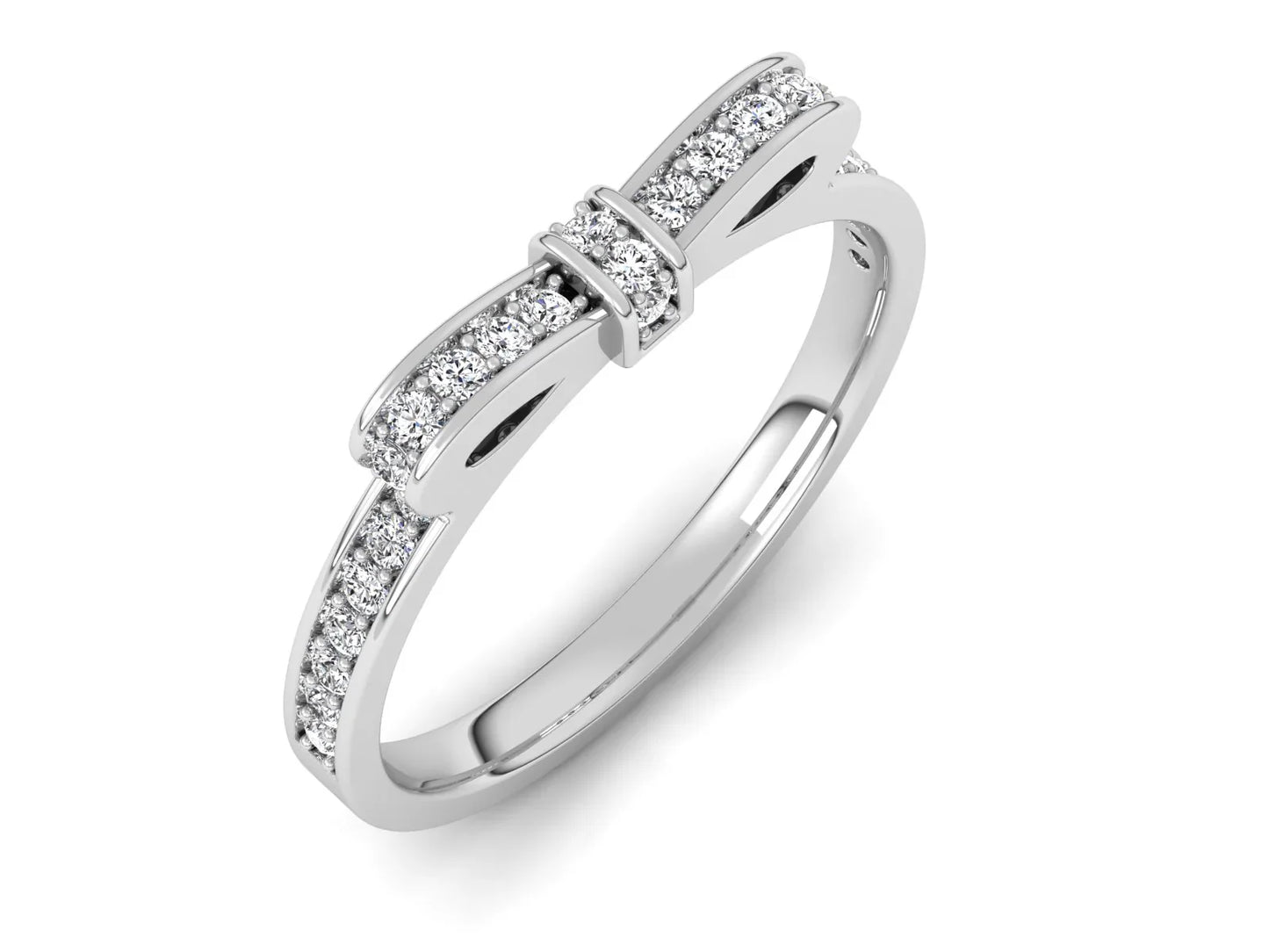 Minimalist Sleek BowTie Diamond Ring Band