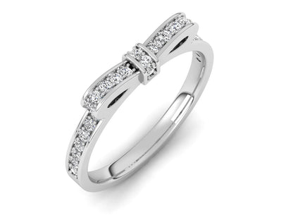 Minimalist Sleek BowTie Diamond Ring Band