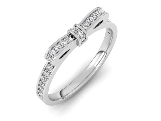 Minimalist Sleek BowTie Diamond Ring Band