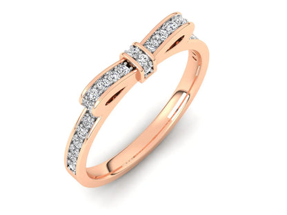 Minimalist Sleek BowTie Diamond Ring Band