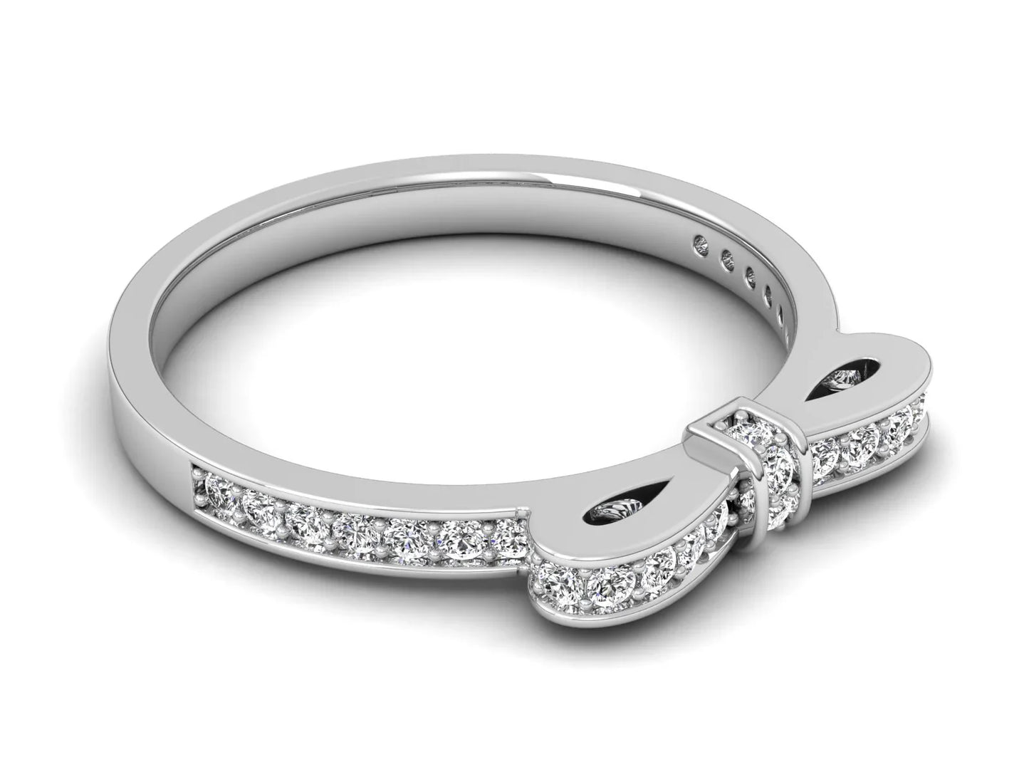 Minimalist Sleek BowTie Diamond Ring Band