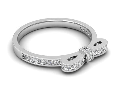 Minimalist Sleek BowTie Diamond Ring Band