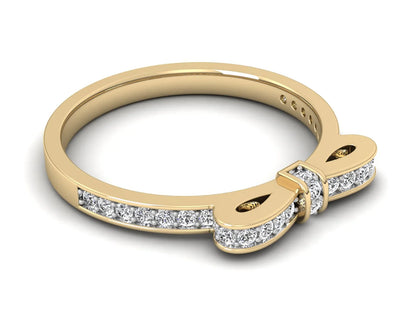 Minimalist Sleek BowTie Diamond Ring Band