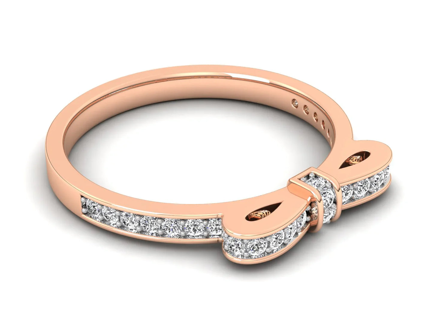 Minimalist Sleek BowTie Diamond Ring Band