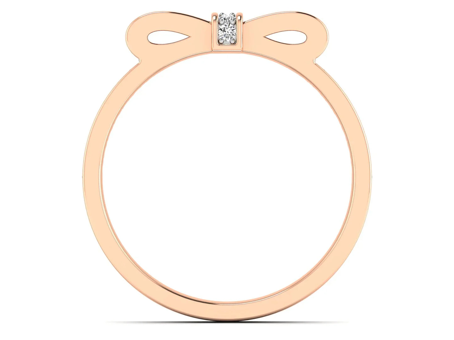 Minimalist Sleek BowTie Diamond Ring Band