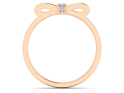 Minimalist Sleek BowTie Diamond Ring Band