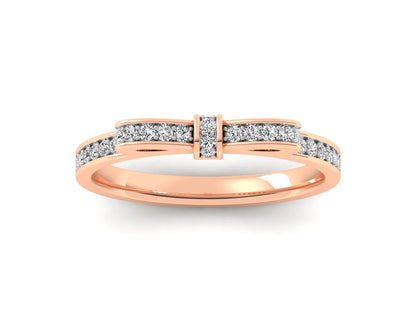 Minimalist Sleek BowTie Diamond Ring Band