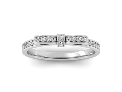 Minimalist Sleek BowTie Diamond Ring Band