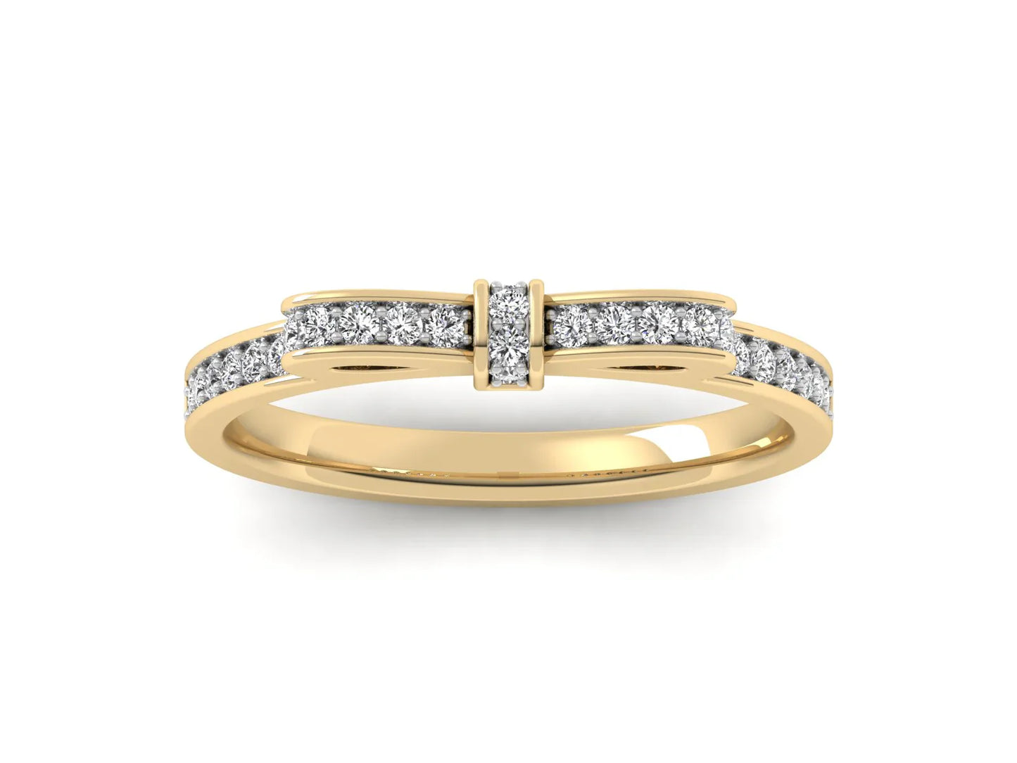 Minimalist Sleek BowTie Diamond Ring Band