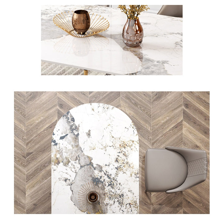 Costanza Oval Dining Table, Sintered Stone, White