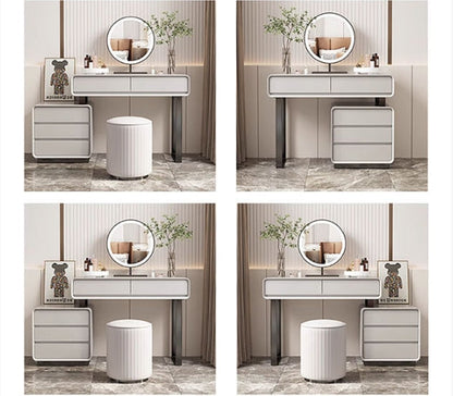 Dobson Dressing Table With LED Mirror,  Light Grey
