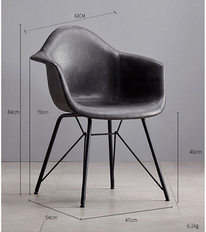 A Set of 2 Bobby Dining Chairs, Distressed Leather