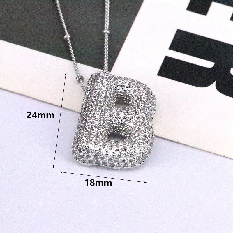 Bubble Balloon A-Z Letter Pendant Necklace