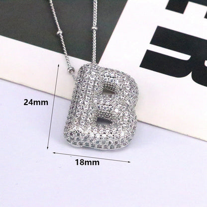 Bubble Balloon A-Z Letter Pendant Necklace
