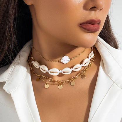 Beaded Beach Pearl Necklace with Resin Star Pendant
