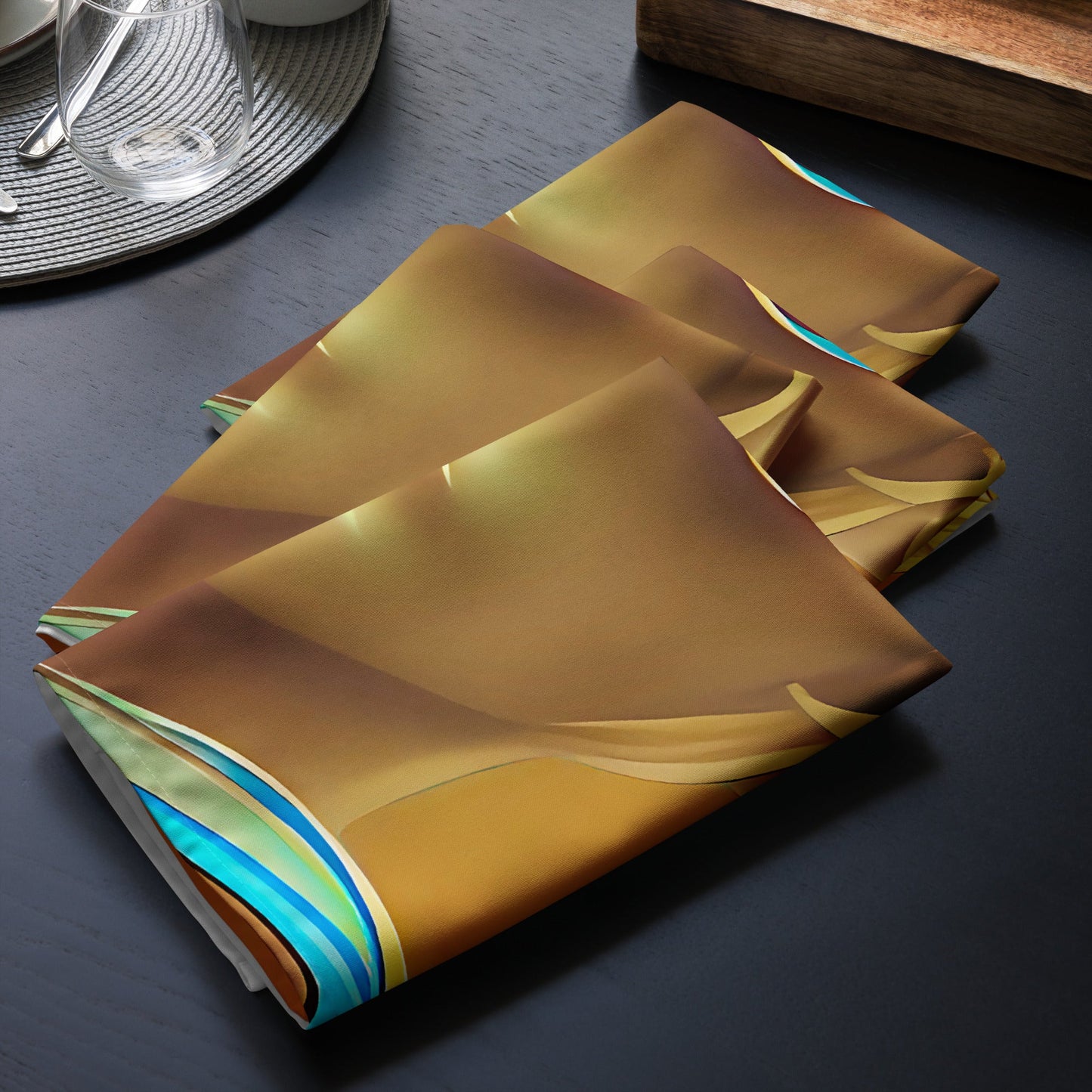 Retro Cool Orange - Cloth Napkin Set