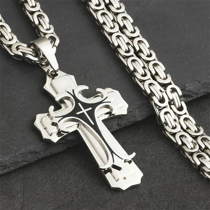 Christian Trinity Cross Necklace Chain