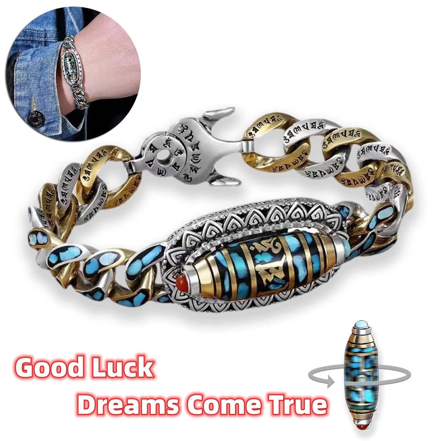 Retro Nine Eye Pearl Spinning Bracelet