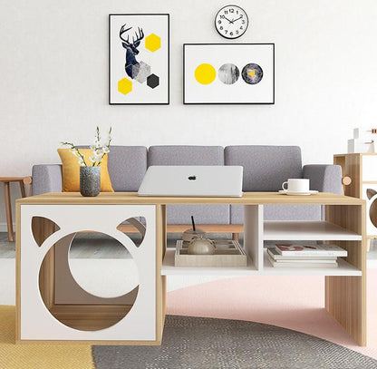 Marioni Coffee Table With Pet House, Wood