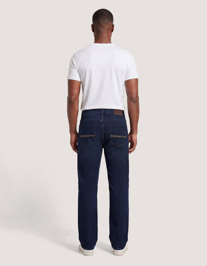 Basic Men's Denim Jeans - Dark Blue