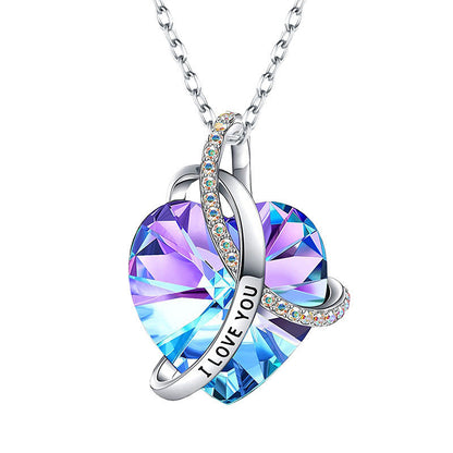 Pink Amethyst Heart Pendant Necklace