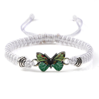 Adjustable Couple Butterfly Buckle Braided Bracelet