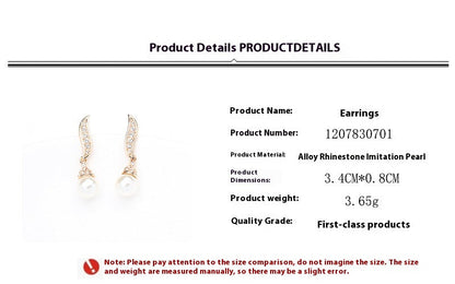 Classic Elegant Two-Tone Gold & Silver Artificial Pearl Earrings
