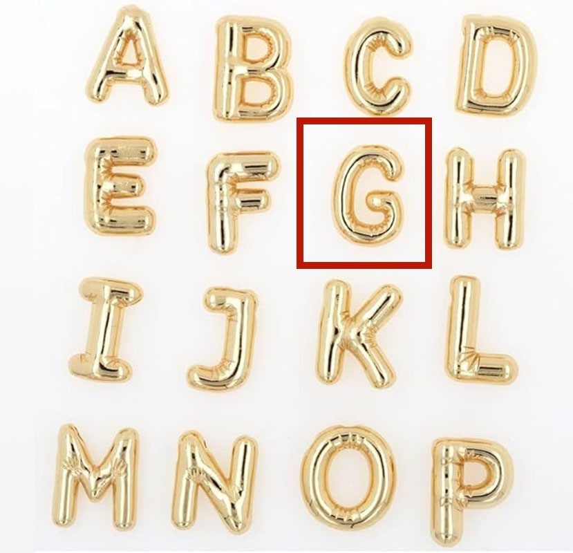 Glossy A-Z Letter Copper Pendant