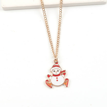 Cute Santa Claus, Snowman, and Elk Pendant Necklace