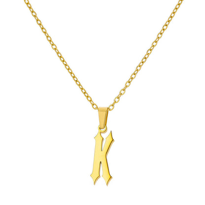 Funky A-Z Letter Pendant Necklace