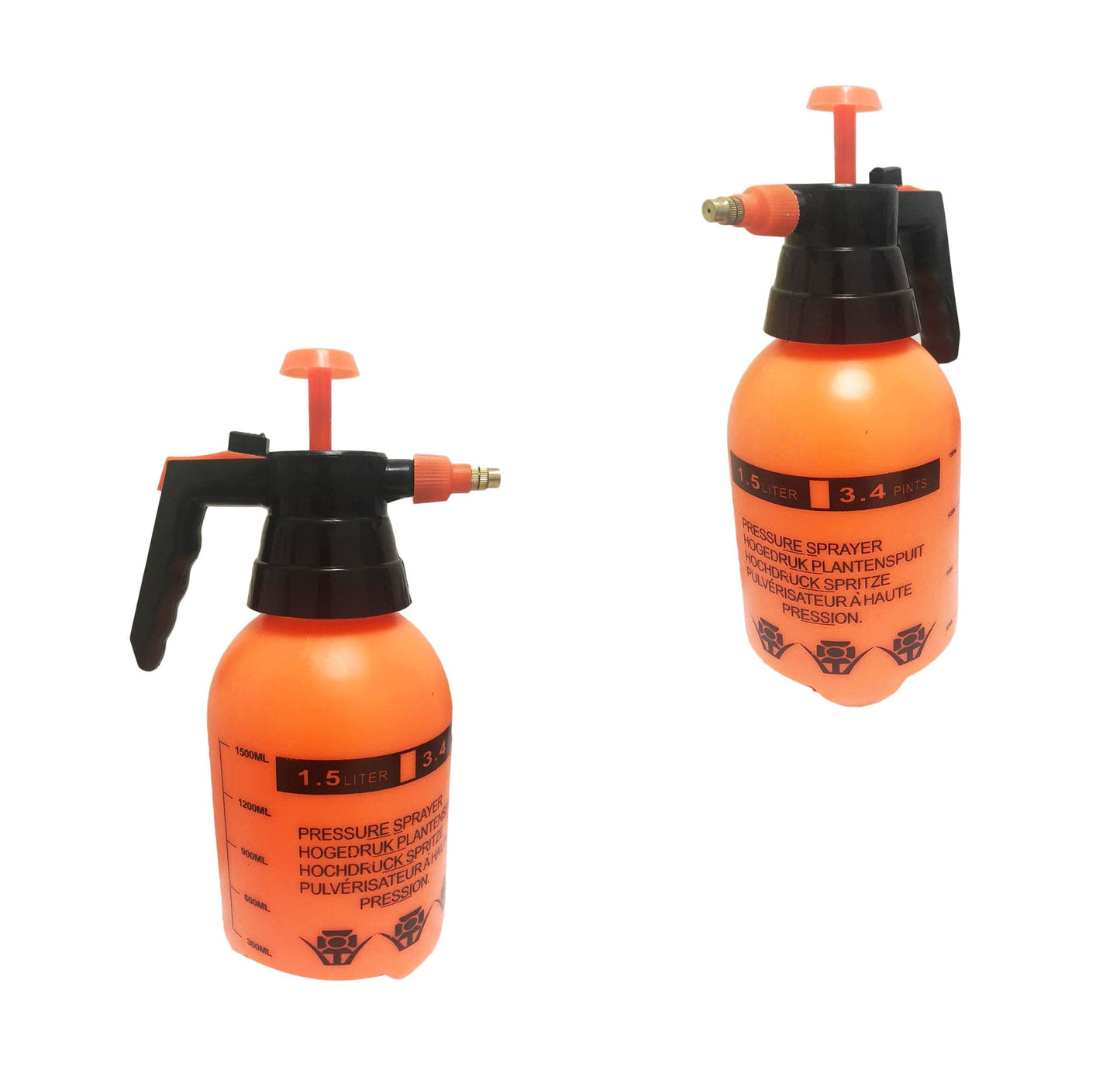 Orange Garden Sprayer 15L Pressure Can Efficient Watering Tool