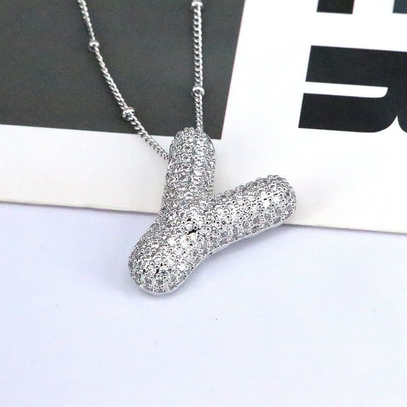 Bubble Balloon A-Z Letter Pendant Necklace