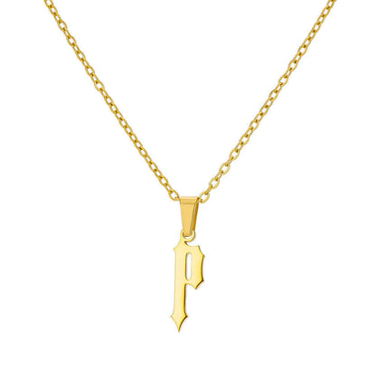 Funky A-Z Letter Pendant Necklace