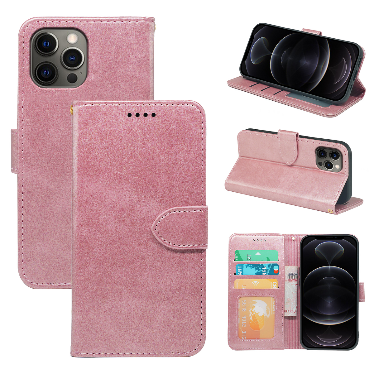iPhone 14 Series Book Flip Case Leather Wallet