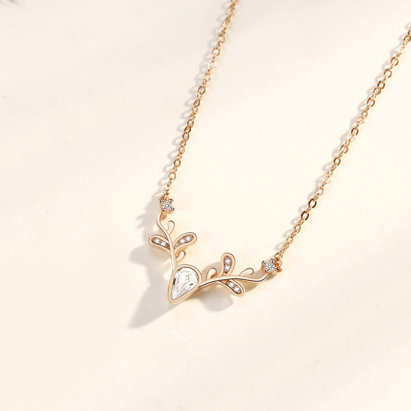 Reindeer Pendant Necklace, Gold, Silver