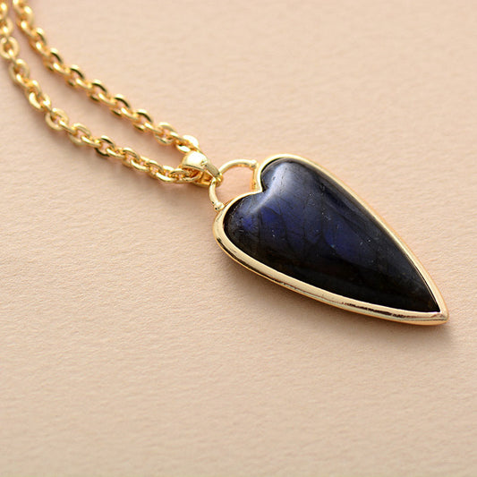Labradorite Heart Pendant Necklace