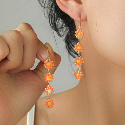Little Daisy Drop Oil Earrings