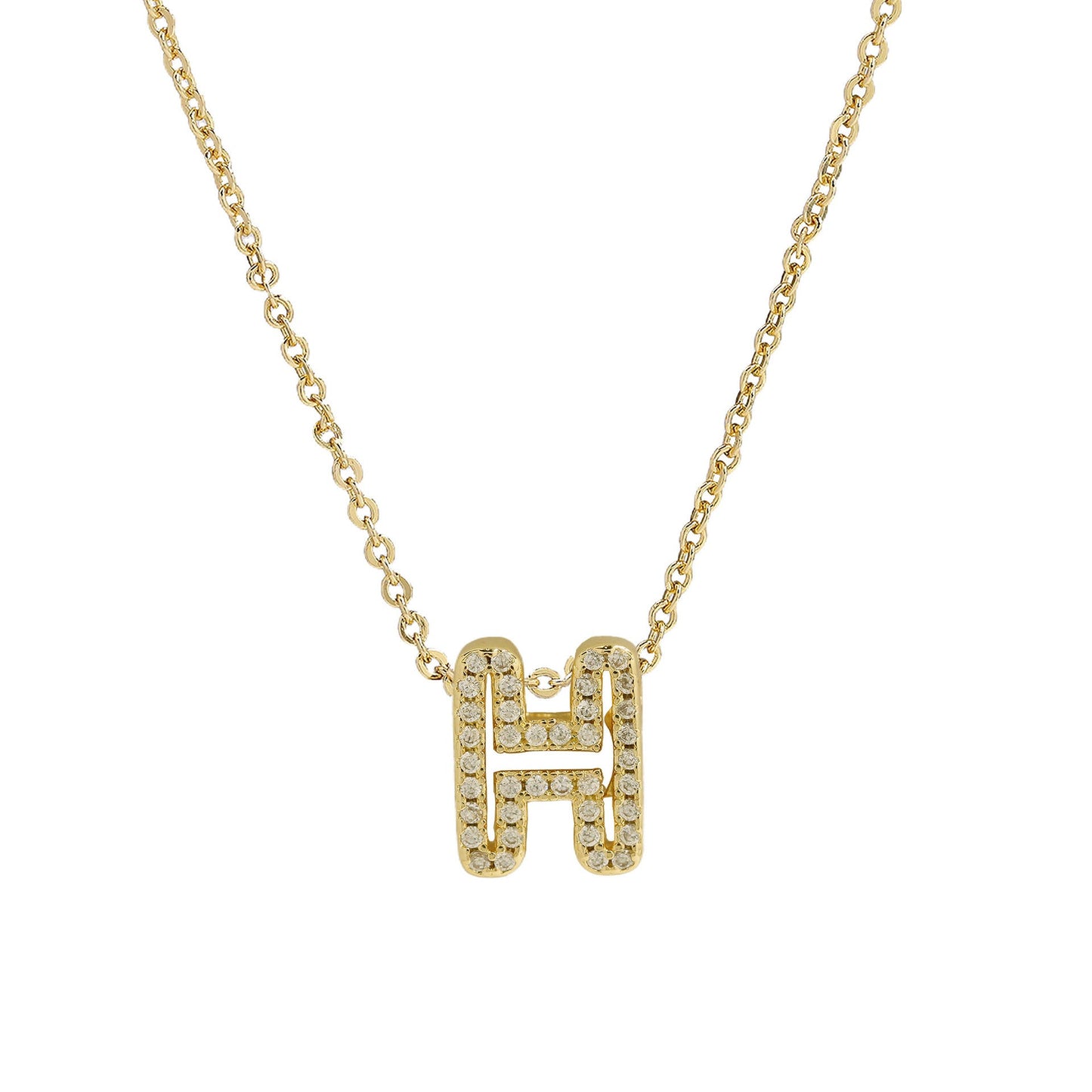 Gold-Plated A–Z English Letter Pendant Necklace