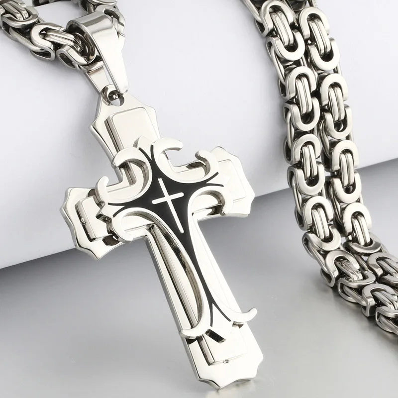 Christian Trinity Cross Necklace Chain