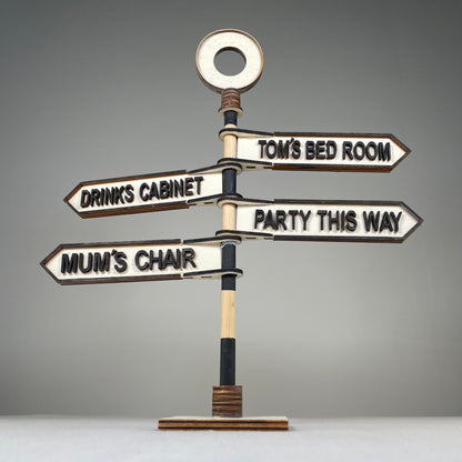 Christmas Direction Sign - Handmade Ornament