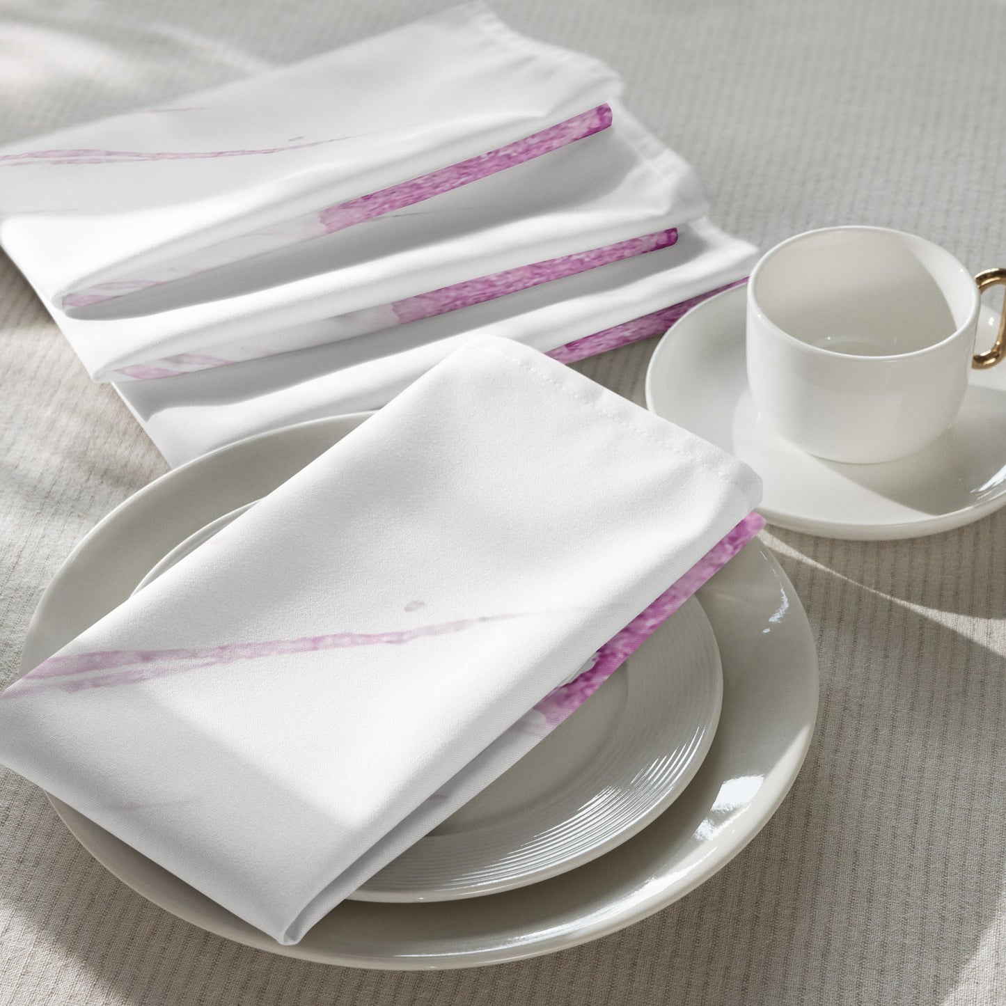 Watercolour Pink Splash - Cloth Napkin Set