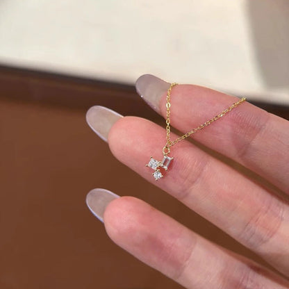 Mini Zircon Small Square Necklace