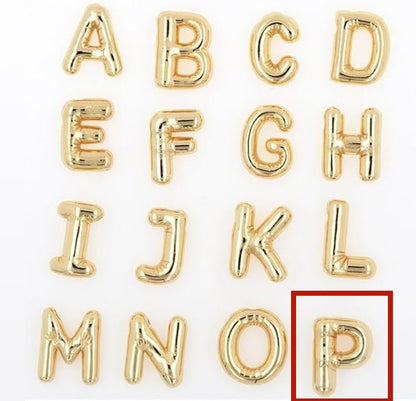 Glossy A-Z Letter Copper Pendant