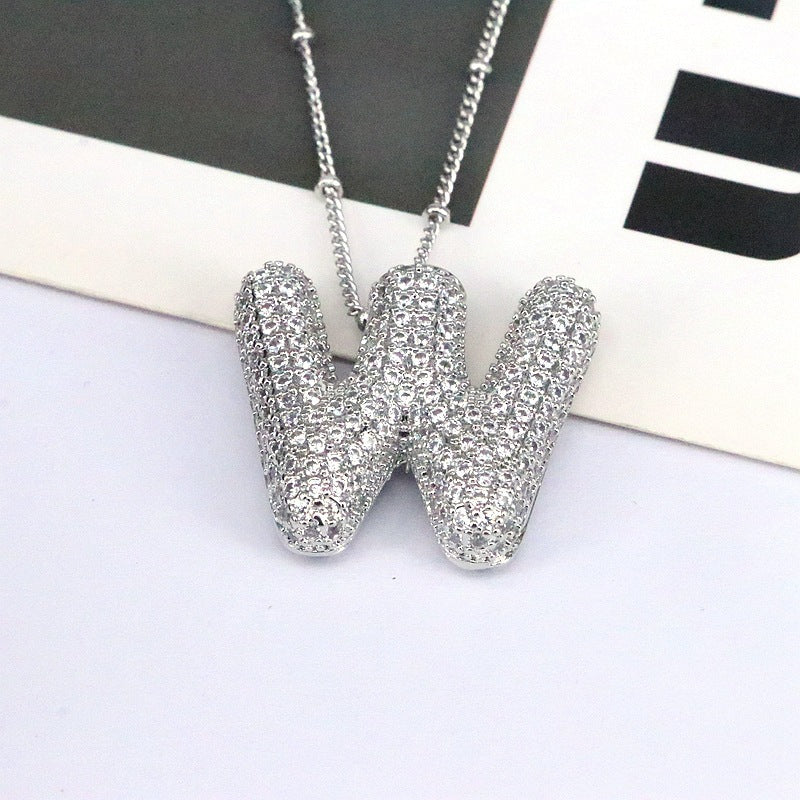 Bubble Balloon A-Z Letter Pendant Necklace